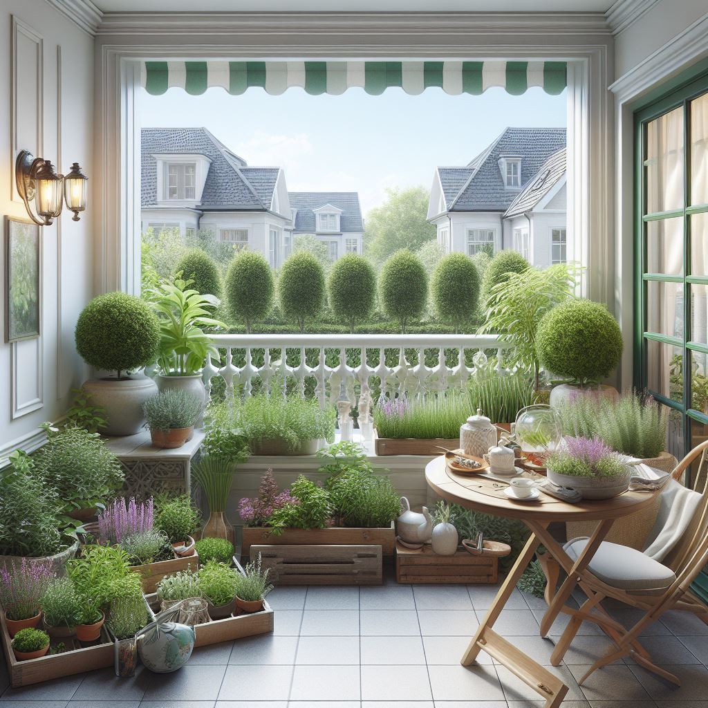 herb garden in balcony