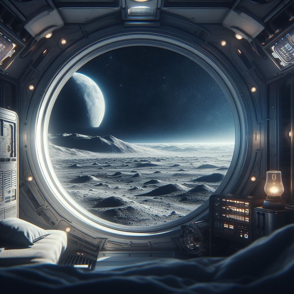 window view on the moon